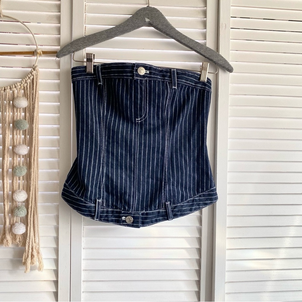 Zara Denim Corset Top| M